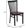 Flash Furniture 4 Pack HERCULES Series Black School House Back Metal Restaurant Chair – Black Vinyl Seat(Black/Mahogany)