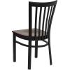 Flash Furniture 4 Pack HERCULES Series Black School House Back Metal Restaurant Chair – Black Vinyl Seat(Black/Mahogany)
