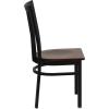 Flash Furniture 4 Pack HERCULES Series Black School House Back Metal Restaurant Chair – Black Vinyl Seat(Black/Mahogany)