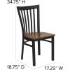 Flash Furniture 4 Pack HERCULES Series Black School House Back Metal Restaurant Chair – Black Vinyl Seat(Cherry Wood Seat/Black Metal Frame)