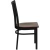 Flash Furniture 4 Pack HERCULES Series Black School House Back Metal Restaurant Chair – Black Vinyl Seat(Mahogany Wood Seat/Black Metal Frame)
