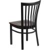 Flash Furniture 4 Pack HERCULES Series Black School House Back Metal Restaurant Chair – Black Vinyl Seat(Walnut Wood Seat/Black Metal Frame)
