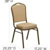 Flash Furniture 4 Pack HERCULES Series Crown Back Stacking Banquet Chair in Black Fabric – Silver Frame(Beige Patterned Fabric/Gold Frame)