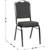 Flash Furniture 4 Pack HERCULES Series Crown Back Stacking Banquet Chair in Black Fabric – Silver Frame(Black Dot Patterned Fabric/Black Frame)