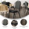 Flash Furniture 4 Pack HERCULES Series Crown Back Stacking Banquet Chair in Black Fabric – Silver Frame(Black Dot Patterned Fabric/Black Frame)