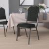 Flash Furniture 4 Pack HERCULES Series Crown Back Stacking Banquet Chair in Black Fabric – Silver Frame(Black Dot Patterned Fabric/Silver Vein Frame)