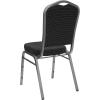 Flash Furniture 4 Pack HERCULES Series Crown Back Stacking Banquet Chair in Black Fabric – Silver Frame(Black Dot Patterned Fabric/Silver Vein Frame)