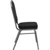 Flash Furniture 4 Pack HERCULES Series Crown Back Stacking Banquet Chair in Black Fabric – Silver Frame(Black Dot Patterned Fabric/Silver Vein Frame)