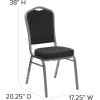 Flash Furniture 4 Pack HERCULES Series Crown Back Stacking Banquet Chair in Black Fabric – Silver Frame(Black Dot Patterned Fabric/Silver Vein Frame)
