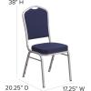 Flash Furniture 4 Pack HERCULES Series Crown Back Stacking Banquet Chair in Black Fabric – Silver Frame(Black Fabric/Silver Frame)