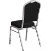 Flash Furniture 4 Pack HERCULES Series Crown Back Stacking Banquet Chair in Black Fabric – Silver Frame(Black Fabric/Silver Frame)