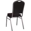 Flash Furniture 4 Pack HERCULES Series Crown Back Stacking Banquet Chair in Black Fabric – Silver Frame(Black Fabric/Silver Vein Frame)