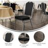 Flash Furniture 4 Pack HERCULES Series Crown Back Stacking Banquet Chair in Black Fabric – Silver Frame(Black Fabric/Silver Vein Frame)