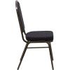 Flash Furniture 4 Pack HERCULES Series Crown Back Stacking Banquet Chair in Black Fabric – Silver Frame(Black Patterned Fabric/Gold Vein Frame)