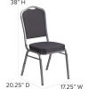 Flash Furniture 4 Pack HERCULES Series Crown Back Stacking Banquet Chair in Black Fabric – Silver Frame(Black Patterned Fabric/Silver Vein Frame)
