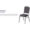 Flash Furniture 4 Pack HERCULES Series Crown Back Stacking Banquet Chair in Black Fabric – Silver Frame(Black Patterned Fabric/Silver Vein Frame)