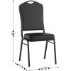 Flash Furniture 4 Pack HERCULES Series Crown Back Stacking Banquet Chair in Black Fabric – Silver Frame(Black Vinyl/Black Frame)