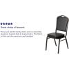 Flash Furniture 4 Pack HERCULES Series Crown Back Stacking Banquet Chair in Black Fabric – Silver Frame(Black Vinyl/Gold Vein Frame)