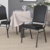 Flash Furniture 4 Pack HERCULES Series Crown Back Stacking Banquet Chair in Black Fabric – Silver Frame(Black Vinyl/Silver Vein Frame)