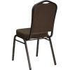 Flash Furniture 4 Pack HERCULES Series Crown Back Stacking Banquet Chair in Black Fabric – Silver Frame(Brown Patterned Fabric/Copper Vein Frame)