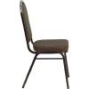 Flash Furniture 4 Pack HERCULES Series Crown Back Stacking Banquet Chair in Black Fabric – Silver Frame(Brown Patterned Fabric/Copper Vein Frame)