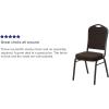 Flash Furniture 4 Pack HERCULES Series Crown Back Stacking Banquet Chair in Black Fabric – Silver Frame(Brown Patterned Fabric/Gold Vein Frame)
