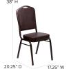 Flash Furniture 4 Pack HERCULES Series Crown Back Stacking Banquet Chair in Black Fabric – Silver Frame(Brown Vinyl/Copper Vein Frame)