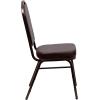 Flash Furniture 4 Pack HERCULES Series Crown Back Stacking Banquet Chair in Black Fabric – Silver Frame(Brown Vinyl/Copper Vein Frame)