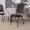 Flash Furniture 4 Pack HERCULES Series Crown Back Stacking Banquet Chair in Black Fabric – Silver Frame(Brown Vinyl/Copper Vein Frame)