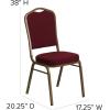 Flash Furniture 4 Pack HERCULES Series Crown Back Stacking Banquet Chair in Black Fabric – Silver Frame(Burgundy Fabric/Gold Frame)