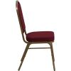 Flash Furniture 4 Pack HERCULES Series Crown Back Stacking Banquet Chair in Black Fabric – Silver Frame(Burgundy Fabric/Gold Frame)