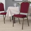 Flash Furniture 4 Pack HERCULES Series Crown Back Stacking Banquet Chair in Black Fabric – Silver Frame(Burgundy Fabric/Gold Vein Frame)
