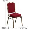 Flash Furniture 4 Pack HERCULES Series Crown Back Stacking Banquet Chair in Black Fabric – Silver Frame(Burgundy Fabric/Gold Vein Frame)