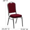 Flash Furniture 4 Pack HERCULES Series Crown Back Stacking Banquet Chair in Black Fabric – Silver Frame(Burgundy Fabric/Silver Vein Frame)