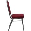 Flash Furniture 4 Pack HERCULES Series Crown Back Stacking Banquet Chair in Black Fabric – Silver Frame(Burgundy Fabric/Silver Vein Frame)