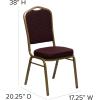 Flash Furniture 4 Pack HERCULES Series Crown Back Stacking Banquet Chair in Black Fabric – Silver Frame(Burgundy Patterned Fabric/Gold Frame)