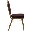 Flash Furniture 4 Pack HERCULES Series Crown Back Stacking Banquet Chair in Black Fabric – Silver Frame(Burgundy Patterned Fabric/Gold Frame)