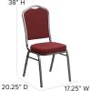 Flash Furniture 4 Pack HERCULES Series Crown Back Stacking Banquet Chair in Black Fabric – Silver Frame(Burgundy Patterned Fabric/Silver Vein Frame)