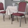 Flash Furniture 4 Pack HERCULES Series Crown Back Stacking Banquet Chair in Black Fabric – Silver Frame(Burgundy Vinyl/Silver Vein Frame)