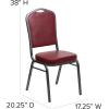 Flash Furniture 4 Pack HERCULES Series Crown Back Stacking Banquet Chair in Black Fabric – Silver Frame(Burgundy Vinyl/Silver Vein Frame)