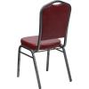 Flash Furniture 4 Pack HERCULES Series Crown Back Stacking Banquet Chair in Black Fabric – Silver Frame(Burgundy Vinyl/Silver Vein Frame)