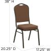 Flash Furniture 4 Pack HERCULES Series Crown Back Stacking Banquet Chair in Black Fabric – Silver Frame(Coffee Fabric/Gold Vein Frame)