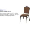 Flash Furniture 4 Pack HERCULES Series Crown Back Stacking Banquet Chair in Black Fabric – Silver Frame(Coffee Fabric/Gold Vein Frame)