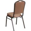 Flash Furniture 4 Pack HERCULES Series Crown Back Stacking Banquet Chair in Black Fabric – Silver Frame(Gold Diamond Patterned Fabric/Gold Vein Frame)