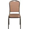 Flash Furniture 4 Pack HERCULES Series Crown Back Stacking Banquet Chair in Black Fabric – Silver Frame(Gold Diamond Patterned Fabric/Gold Vein Frame)