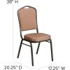 Flash Furniture 4 Pack HERCULES Series Crown Back Stacking Banquet Chair in Black Fabric – Silver Frame(Gold Diamond Patterned Fabric/Gold Vein Frame)