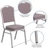 Flash Furniture 4 Pack HERCULES Series Crown Back Stacking Banquet Chair in Black Fabric – Silver Frame(Gray Dot Fabric/Silver Frame)