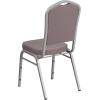 Flash Furniture 4 Pack HERCULES Series Crown Back Stacking Banquet Chair in Black Fabric – Silver Frame(Gray Dot Fabric/Silver Frame)