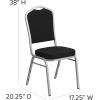 Flash Furniture 4 Pack HERCULES Series Crown Back Stacking Banquet Chair in Black Fabric – Silver Frame(Gray Dot Fabric/Silver Frame)