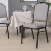 Flash Furniture 4 Pack HERCULES Series Crown Back Stacking Banquet Chair in Black Fabric – Silver Frame(Gray Fabric/Black Frame)